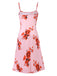 Pink 1930s Floral Spaghetti Straps Nightgown