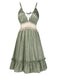 Green 1950s Guipure Lace Ruffled Hem Nightgown