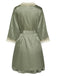 Green 1950s Guipure Lace Ruffled Hem Robe