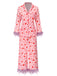 Pink 1940s Heart Print Casual Pajama Set