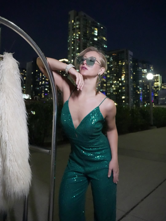 1930s Solid Shiny Slip Vintage Jumpsuit