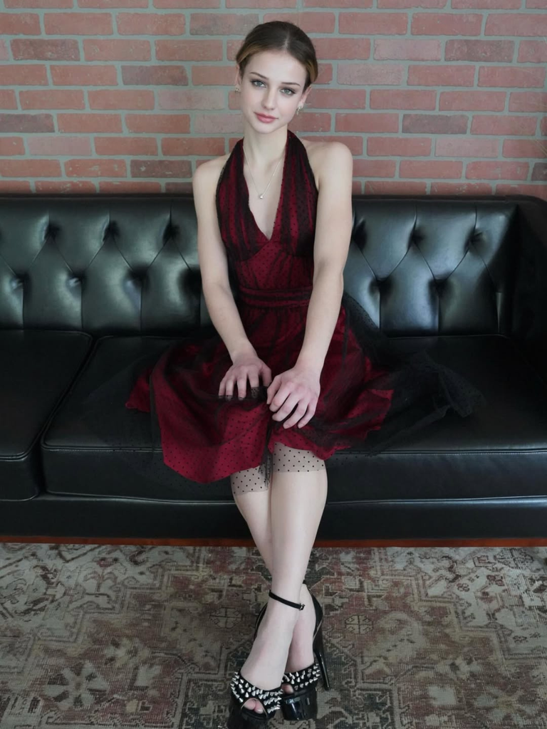 Red 1950s Dots Mesh Swing Dress