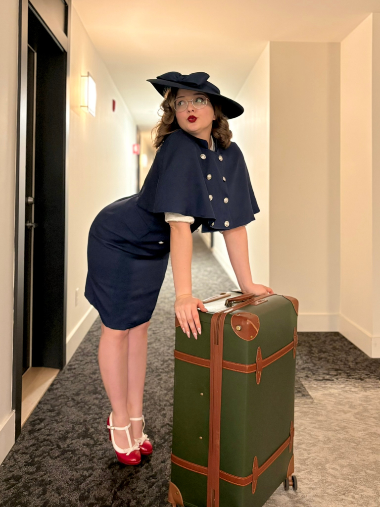 2PCS 1960s Button Work Pencil Dress