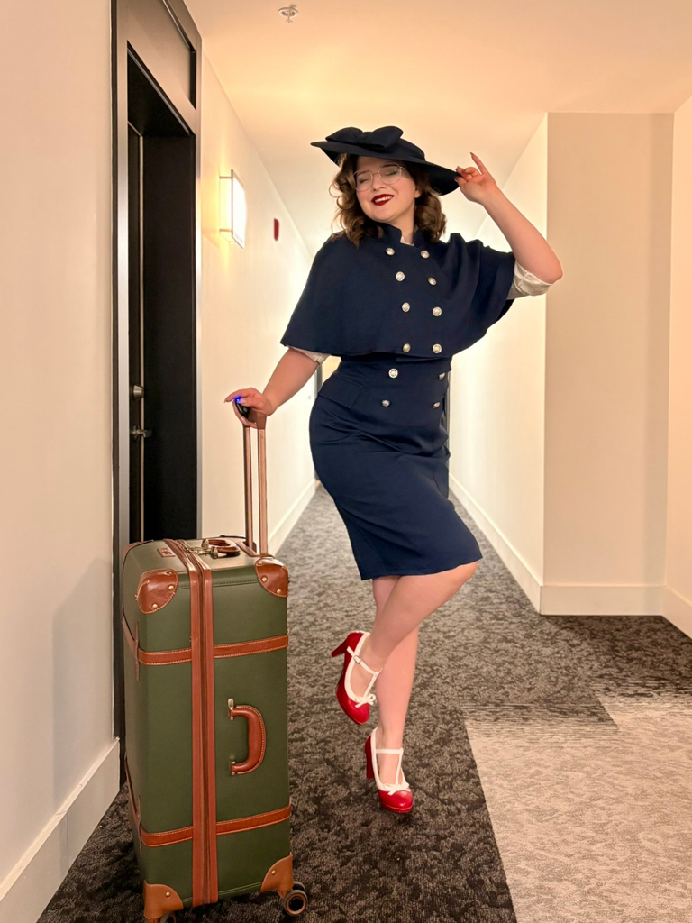 2PCS 1960s Button Work Pencil Dress