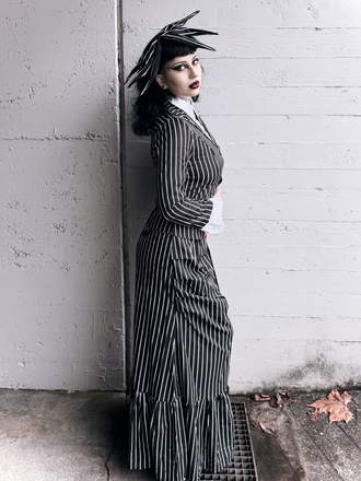 Black 1940s Striped The Nightmare Before Christmas Suit