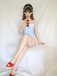 Blue 1950s Cherry Plaid Ruffled Mesh One-Piece Swimsuit