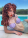 Lavender 1970s Mermaid Shell Halter Bikini Set