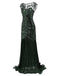 [US Warehouse] Green 1920s Sequin Maxi Flapper Dress