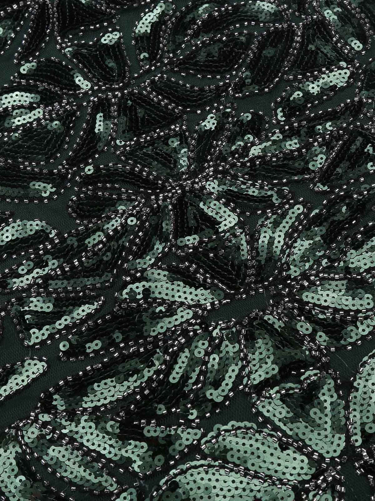 [US Warehouse] Green 1920s Sequin Maxi Flapper Dress