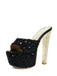 Sequin High Heel Chunky Heel Shoes