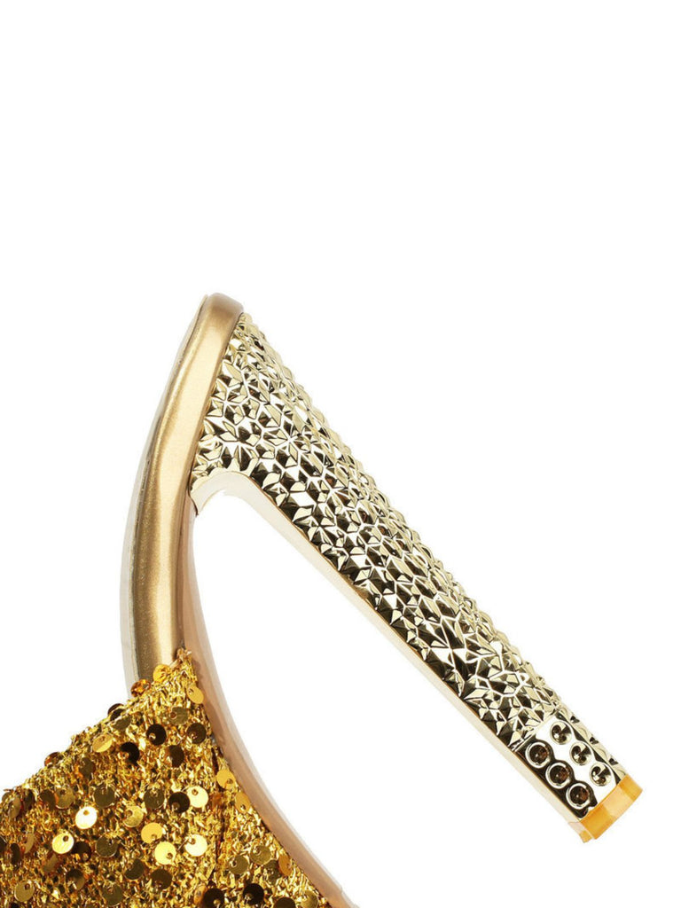 Sequin High Heel Chunky Heel Shoes 3