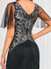 Silver 1920s Sequined Tassel Mesh Patchwork Dress - vintage dress, retro fashion, Gatsby party