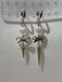 Silver Heart Asymmetrical Bow Drop Gothic Earrings - vintage fashion, retro style