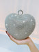 Silver Heart Rhinestone Party Tote Bag - vintage fashion, retro style