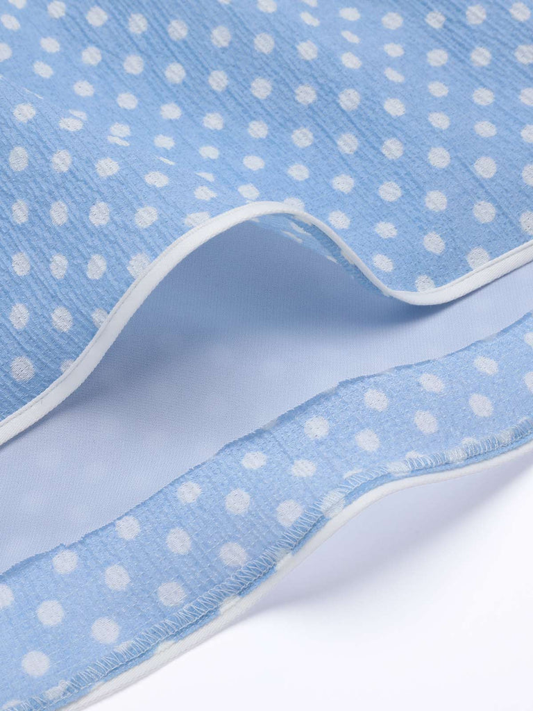 Sky Blue 1950s Strap Polka Dot Swing Dress: timeless style reimagined