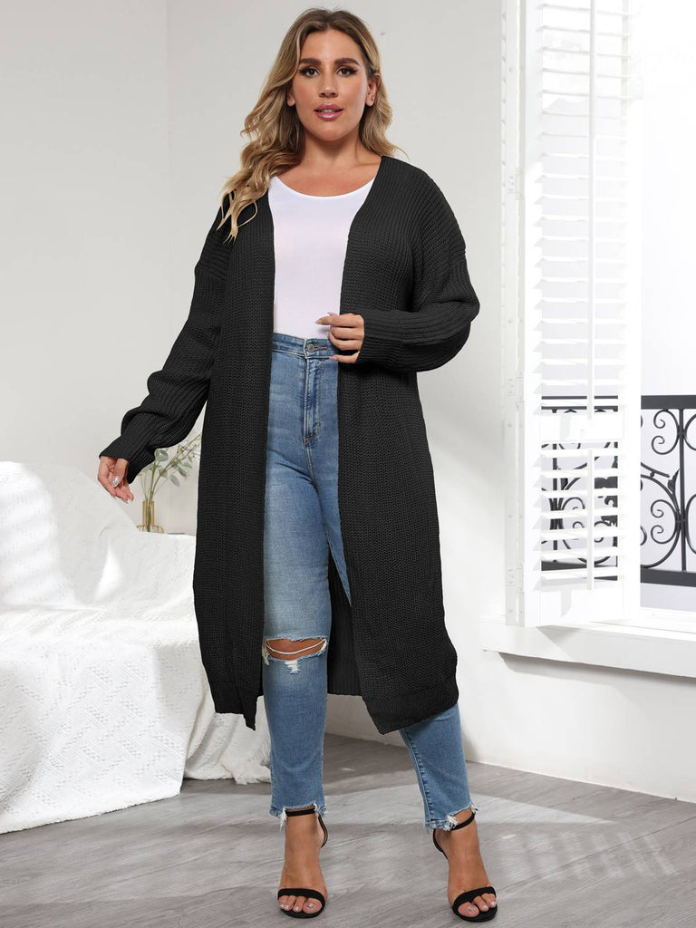 Solid Color 1960s Knitted Long Cardigan: timeless style reimagined