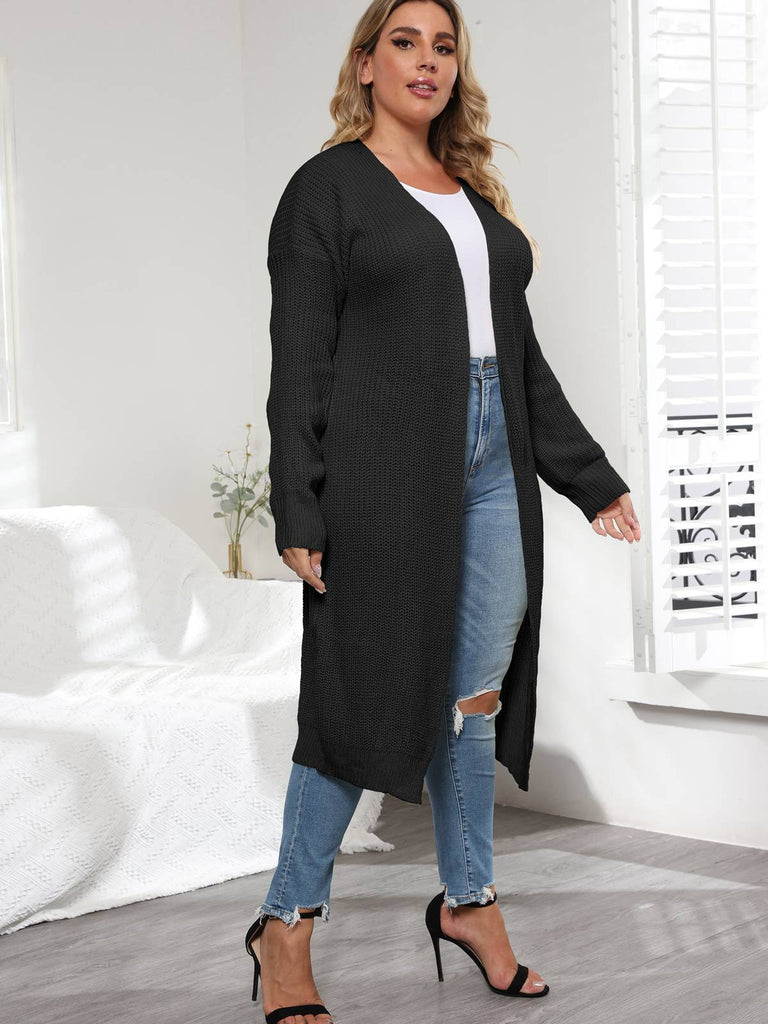 Solid Color 1960s Knitted Long Cardigan: timeless style reimagined