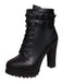 She finds her vintage story in this Solid Leather Pointed High Heels Boots