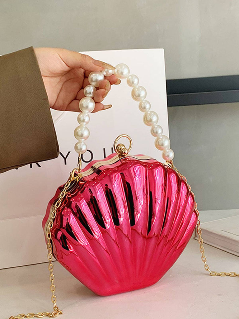 Solid Pearl Metal Shell Bag - vintage fashion, retro style