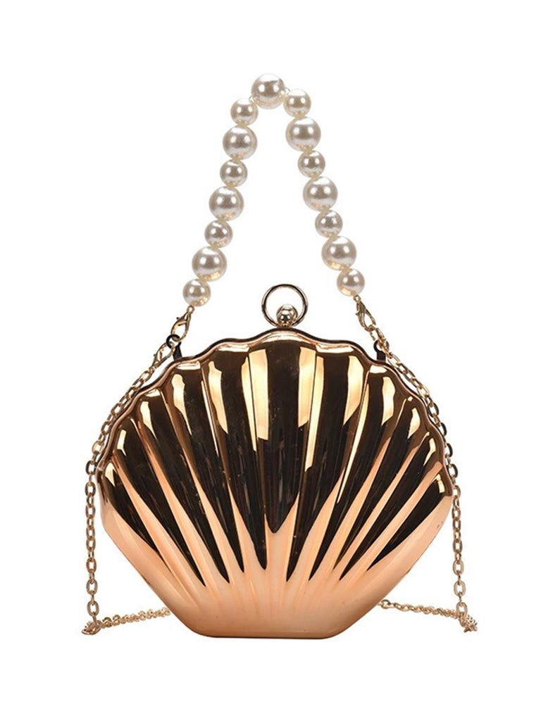 Solid Pearl Metal Shell Bag - vintage fashion, retro style