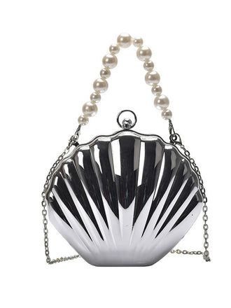 Solid Pearl Metal Shell Bag - vintage fashion, retro style