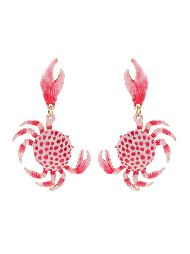 Spotted Crab Dangle Earrings - vintage jewelry, Art Deco for vintage lovers