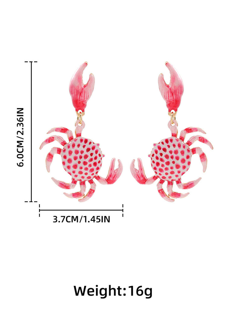 Spotted Crab Dangle Earrings - vintage jewelry, Art Deco for vintage lovers