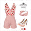 Strawberry Pink 1950s Patchwork Lace Romper: timeless style reimagined