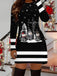 Black 1960s Santa Snowman Knit Dress