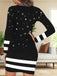 Black 1960s Santa Snowman Knit Dress