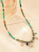 Turquoise Beaded Boho Star Moon Sun Pendant Necklace, vintage fashion, retro style - perfect for women who love vintage and retro fashion