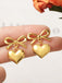 Valentine Alloy Bow Heart Drop Earrings - vintage fashion, retro style