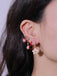 Valentine Heart Diamond Flower Earrings Set - vintage fashion, retro style