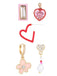 Valentine Heart Diamond Flower Earrings Set - vintage fashion, retro style