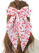 Valentine's Day Heart Print Bow Hairpin - vintage fashion, retro style