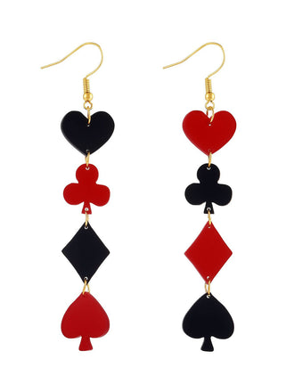 Valentine's Poker Card Suit Combo Earrings - vintage fashion, retro style
