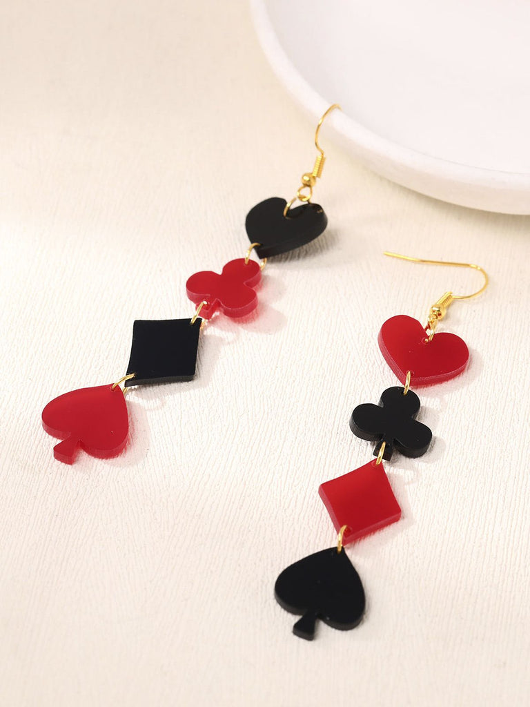 Valentine's Poker Card Suit Combo Earrings - vintage fashion, retro style