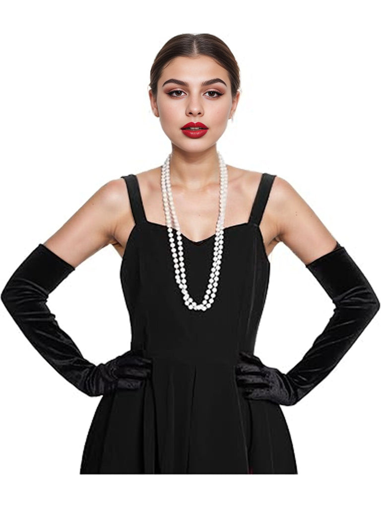 Velvet Party Solid Vintage Long Gloves, vintage fashion, retro style - perfect for women who love vintage and retro fashion