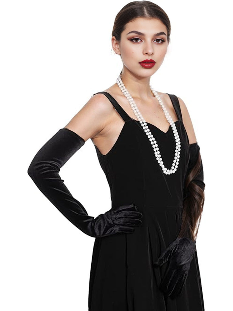 Velvet Party Solid Vintage Long Gloves, vintage fashion, retro style - perfect for women who love vintage and retro fashion