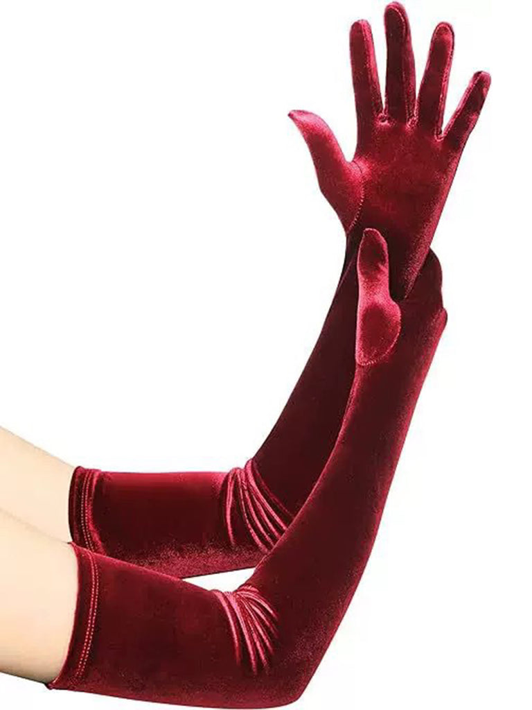 She adds this Velvet Party Solid Vintage Long Gloves and suddenly it's 1950s perfection