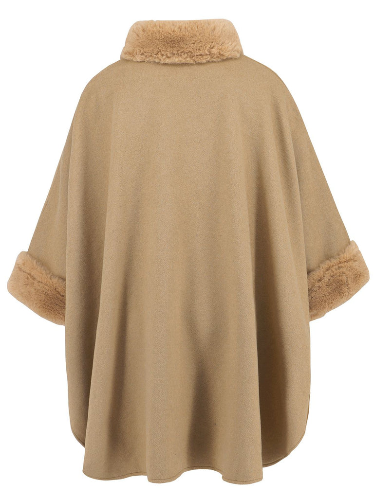 Vintage 1950s Faux Fur Cloak Coat - vintage fashion, retro style