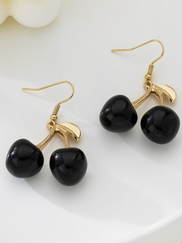 Vintage Black Cherry Drop Earrings - vintage jewelry, Art Deco for vintage lovers