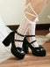 Bow Patchwork Vintage Classic Shoes 3