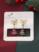 Vintage Bowknot Christmas Tree Dangle Earrings - vintage fashion, retro style