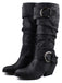 Vintage Buckle Western Style Cowboy Boots - vintage fashion, retro style