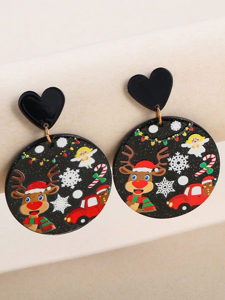 Vintage Christmas Elements Heart Stud Earrings — vintage elegance for the modern woman