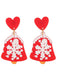 Vintage Christmas Elements Heart Stud Earrings: timeless style reimagined