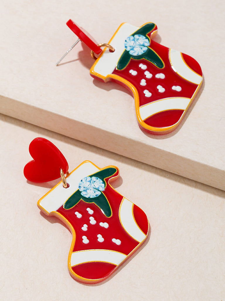 Vintage Christmas Elements Heart Stud Earrings — vintage elegance for the modern woman