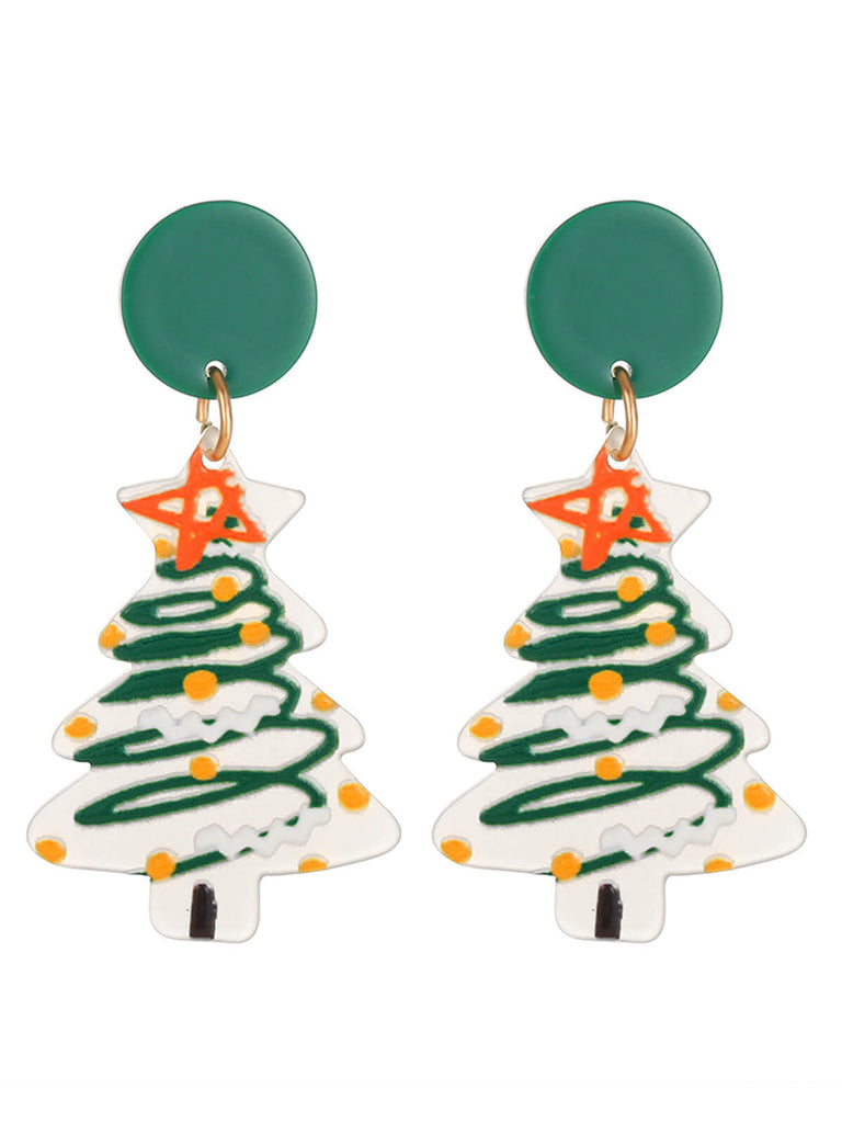 Vintage Christmas Elements Heart Stud Earrings: timeless style reimagined