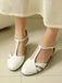 Vintage Closed Toe T-Strap Side Cutout Medium Heels - vintage shoes, retro heels
